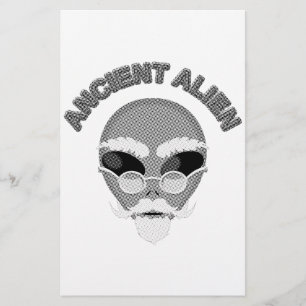 Ancient Alien Head Newsprint Briefpapier