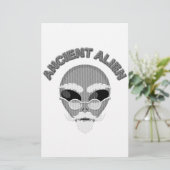 Ancient Alien Head Newsprint Briefpapier (Staand voorkant)