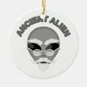 Ancient Alien Head Newsprint Keramisch Ornament (Voorkant)