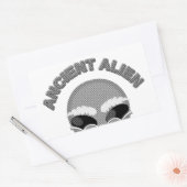 Ancient Alien Head Newsprint Rechthoekige Sticker (Envelop)