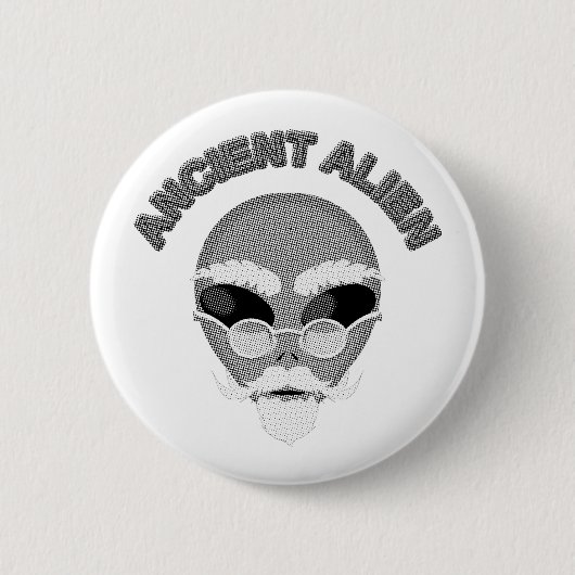 Ancient Alien Head Newsprint Ronde Button 5,7 Cm (Voorkant)