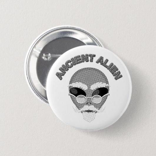 Ancient Alien Head Newsprint Ronde Button 5,7 Cm (Voorkant /achterkant)
