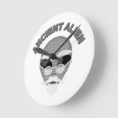 Ancient Alien Head Newsprint Ronde Klok (Hoek)