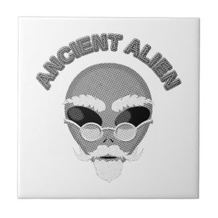Ancient Alien Head Newsprint Tegeltje