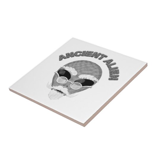 Ancient Alien Head Newsprint Tegeltje (Zijkant)