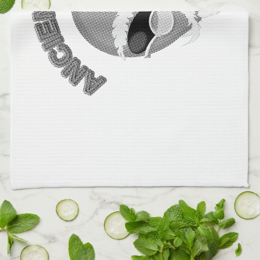 Ancient Alien Head Newsprint Theedoek (Gevouwen)