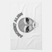 Ancient Alien Head Newsprint Theedoek (Verticaal)