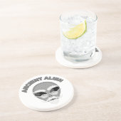 Ancient Alien Head Newsprint Zandsteen Onderzetter (Zijkant)