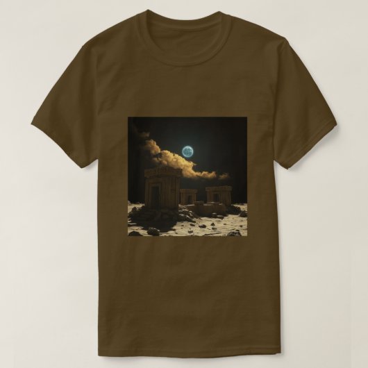 Ancient Alien Moon Ruins T-shirt | Sci-Fi Lunar Te (Design voorkant)