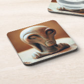 Ancient Alien Statue Bier Onderzetter (Linkerzijde)