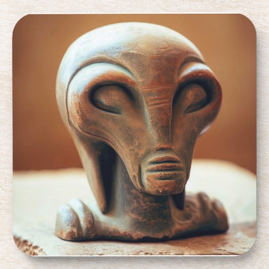 Ancient Alien Statue Bier Onderzetter (Voorkant)