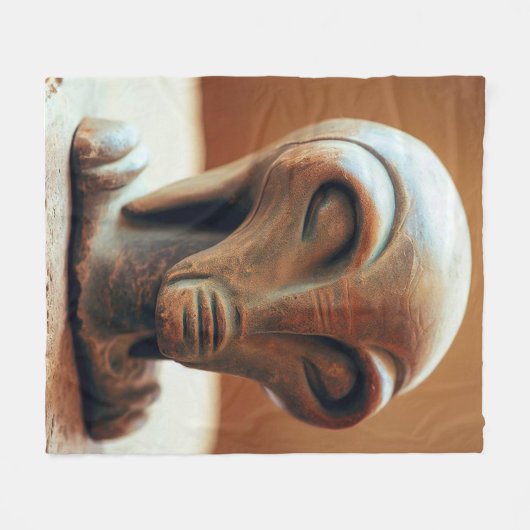 Ancient Alien Statue Fleece Deken (Voorkant (Horizontaal))