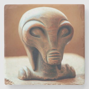Ancient Alien Statue Stenen Onderzetter