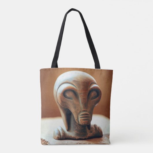 Ancient Alien Statue Tote Bag (Achterkant)