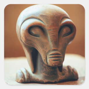 Ancient Alien Statue Vierkante Sticker