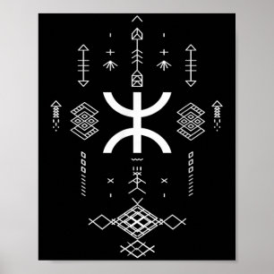 Ancient Amazigh Berber Vrouwen Tattoo Poster