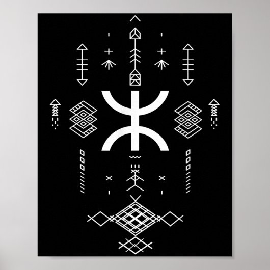 Ancient Amazigh Berber Vrouwen Tattoo Poster (Voorkant)