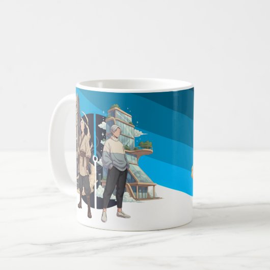 Ancient and Modern Architecture Contrast Art Koffiemok (Voorkant links)