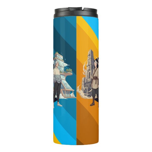 Ancient and Modern Architecture Contrast Art Thermosbeker (Achterkant)