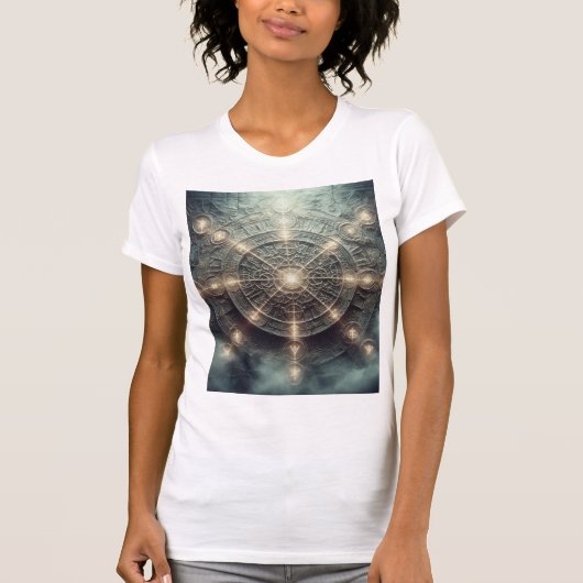 Ancient Arcane Sigil Circle – Glowing Mystics T-shirt (Voorkant)