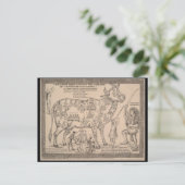 Ancient Art Briefkaart, Hindoe Goddelijke Koe Graf Briefkaart (Staand voorkant)