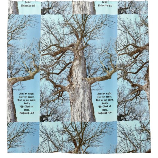 Ancient Ash Zechariah 4:6  Douchegordijn (Voorkant)