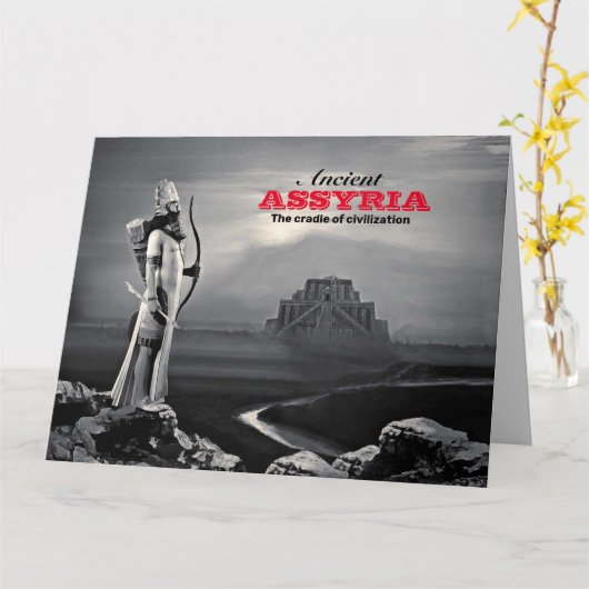Ancient Assyria Folded Greeting Card Kaart (Gele Bloem)