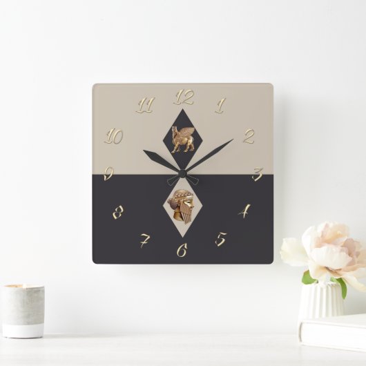 Ancient Assyria Vierkante Klok (Huis)