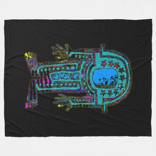 Ancient Astronaut Fleece Deken (Voorkant (Horizontaal))