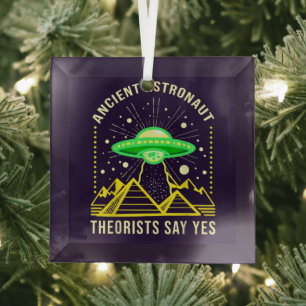 Ancient Astronaut Theoristen zeggen ja aliëntheori Glas Ornament