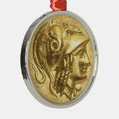 Ancient Athena Coin Metalen Ornament (Rechts)
