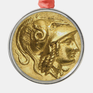 Ancient Athena Coin Metalen Ornament