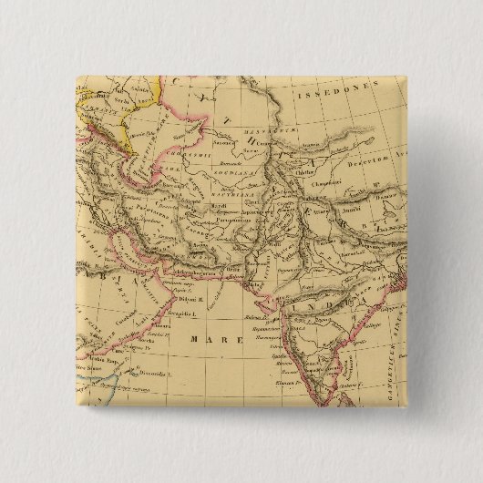 Ancient-Azië Vierkante Button 5,1 Cm (Voorkant)