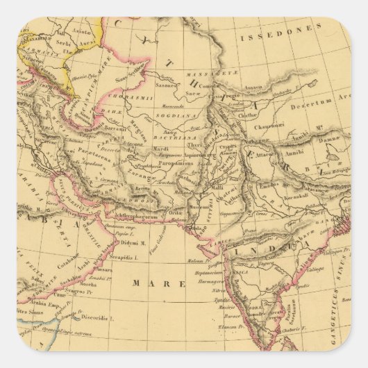 Ancient-Azië Vierkante Sticker (Voorkant)