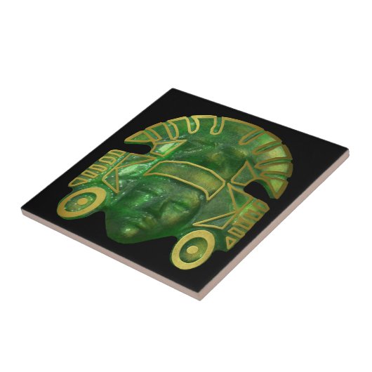 Ancient Aztec Sun Masker Tegeltje (Zijkant)