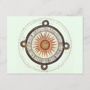 Ancient Aztec Sun Stone Calendar Briefkaart