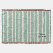 Ancient Birch Trees Green Throw Blanket Deken (Voorkant)