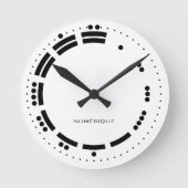 Ancient Black White Mayan Numerals Vector Art Ronde Klok (Voorkant)