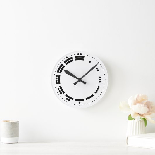 Ancient Black White Mayan Numerals Vector Art Ronde Klok (Huis)