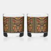 Ancient Blue "Aztec Dream" 12oz Rocks Glasses Set Whisky Glas (Achterkant)