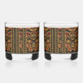 Ancient Blue "Aztec Dream" 12oz Rocks Glasses Set Whisky Glas (Rechts)