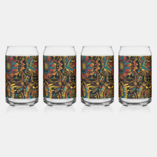 Ancient Blue "Aztec Dream" 16 oz Gedrukt Glas Set