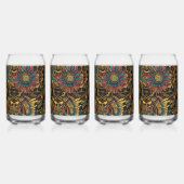 Ancient Blue "Aztec Dream" 16 oz Gedrukt Glas Set (Links)