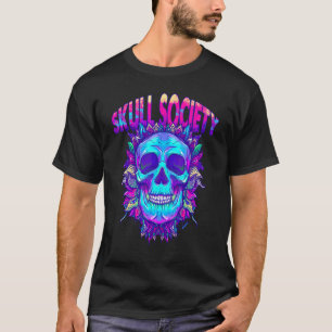 Ancient Blue Paars Spiritueel Skull T-shirt