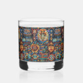 Ancient Blue "Pre-Columbian Tapestry" Art Rocks GL Whisky Glas (Achterkant)