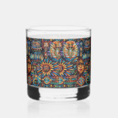 Ancient Blue "Pre-Columbian Tapestry" Art Rocks GL Whisky Glas (Rechts)
