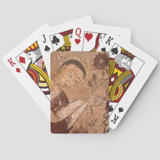 Ancient boeddhistisch schilderen speelkaarten (Achterkant)