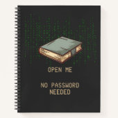 Ancient Book With Binary Code Quote for Tech Geek Notitieboek (Voorkant)