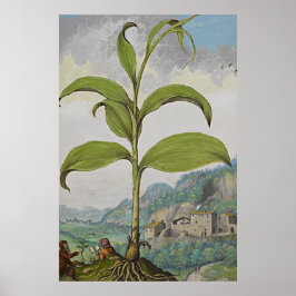 Ancient botanisch kunstzegel poster