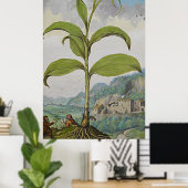 Ancient botanisch kunstzegel poster (Thuiskantoor)